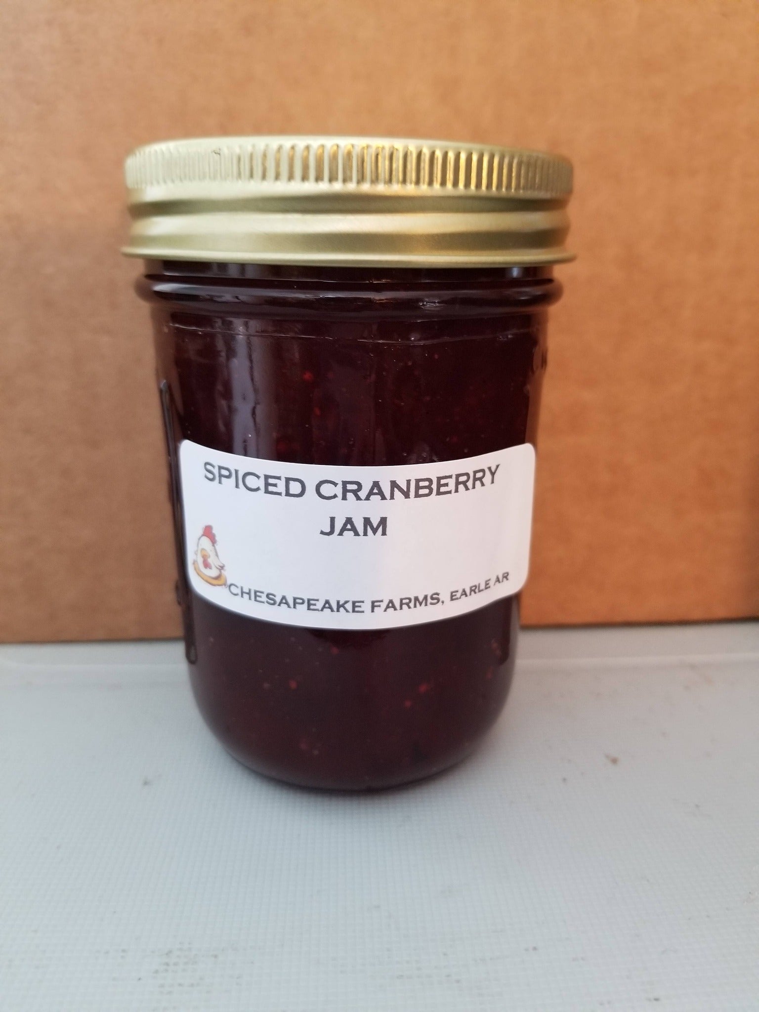 Spiced Cranberry Jam – 8 oz Jar – Organic, Arkansas Made – Small Batch – Holiday - Chesapeake Farms LLC - Gourmet Jams/Jellies & Coffee - Original Artworks - Antiques