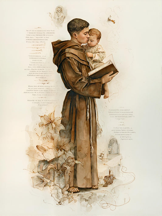 St. Anthony of Padua Holding Child - Digital Wall Art – Instant Download - Chesapeake Farms LLC - Gourmet Jams/Jellies & Coffee - Original Artworks - Antiques