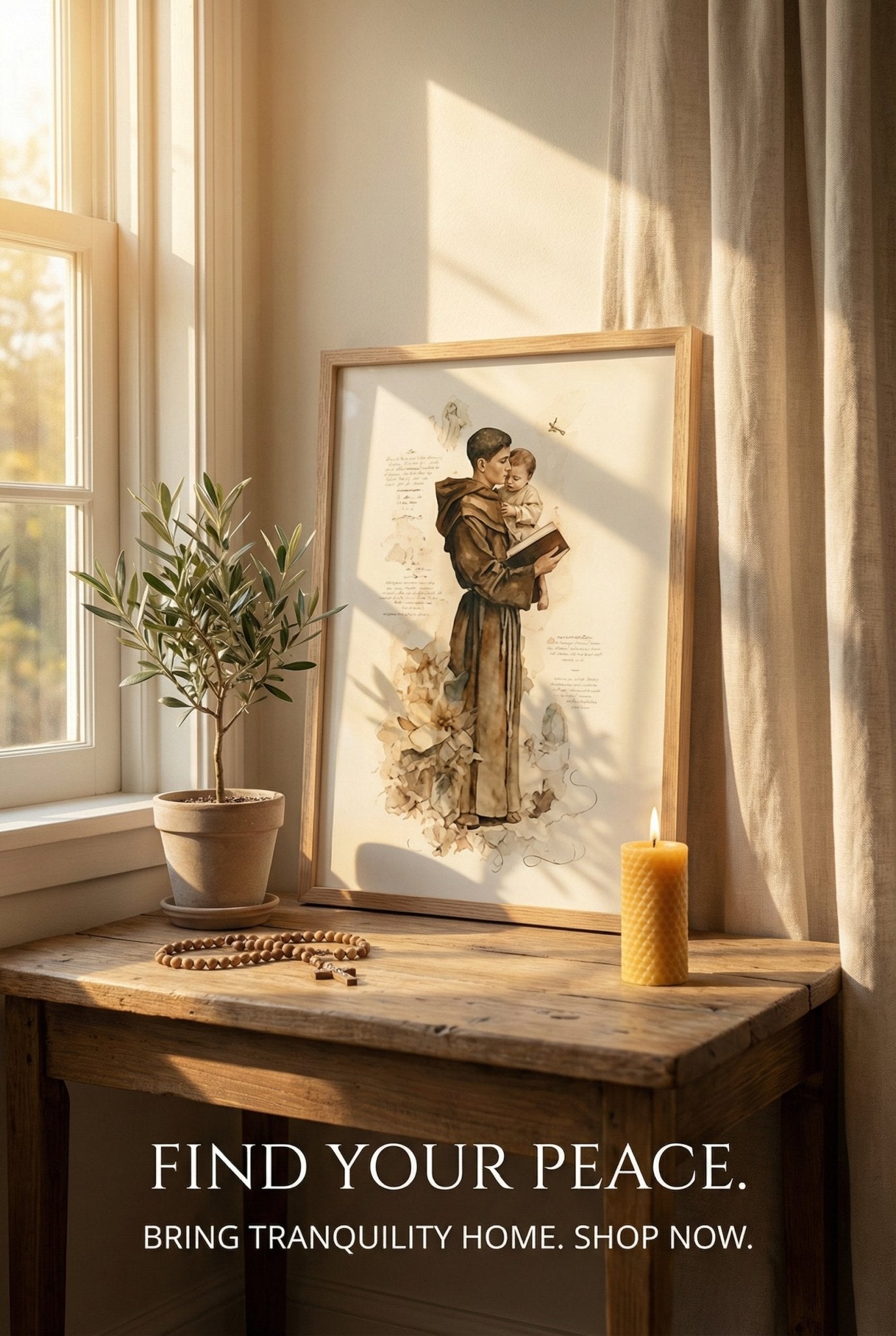 St. Anthony of Padua Holding Child - Digital Wall Art – Instant Download - Chesapeake Farms LLC - Gourmet Jams/Jellies & Coffee - Original Artworks - Antiques
