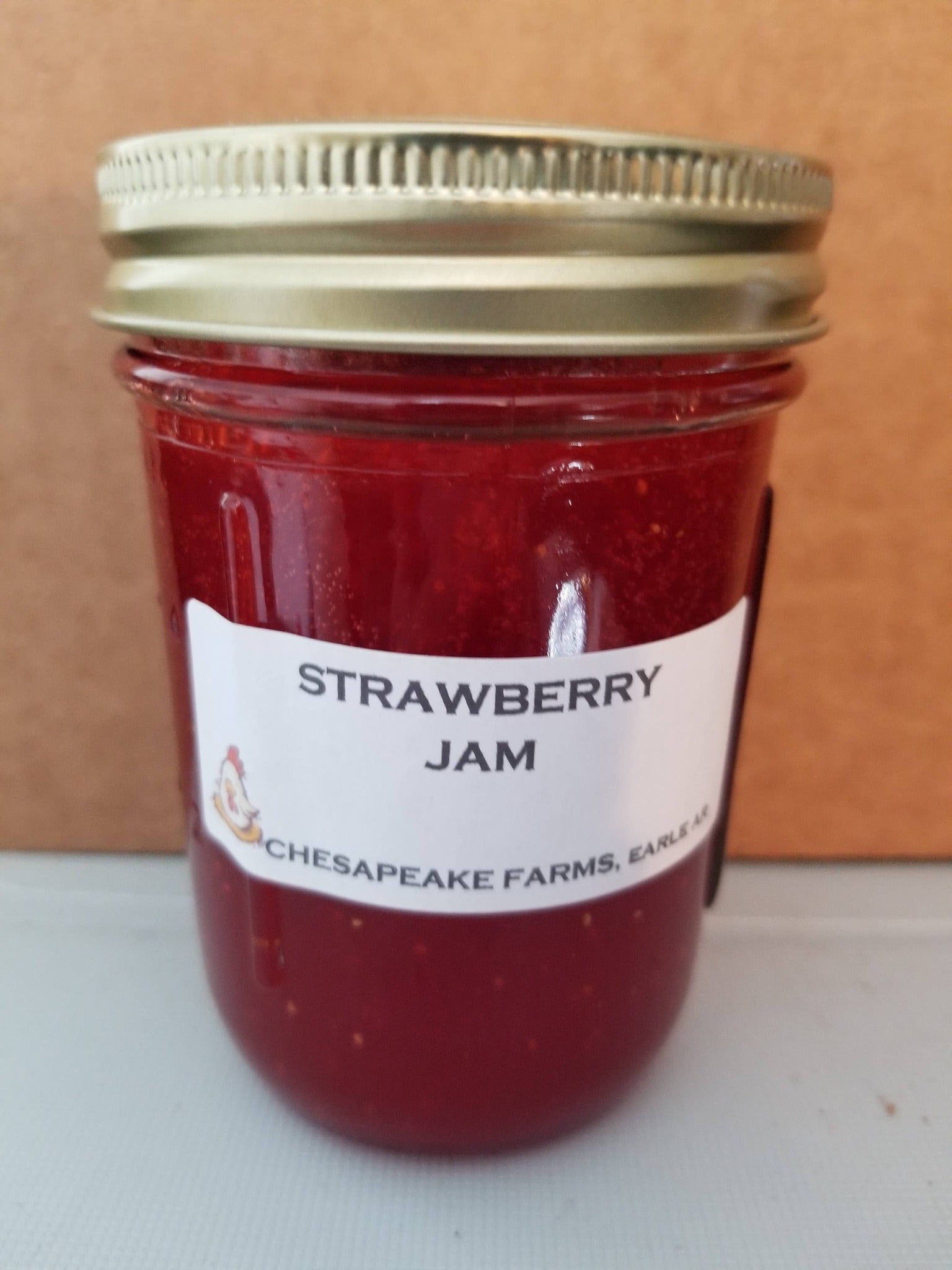 Strawberry Jam – 8 oz Jar – Organic, Arkansas Grown – Small Batch – Classic - Chesapeake Farms LLC - Gourmet Jams/Jellies & Coffee - Original Artworks - Antiques