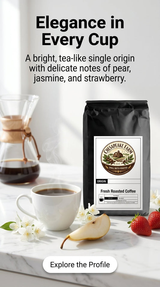 Tanzania – Medium‑Light Single Origin with Pear, Jasmine & Strawberry Notes - Chesapeake Farms LLC - Gourmet Jams/Jellies & Coffee - Original Artworks - Antiques