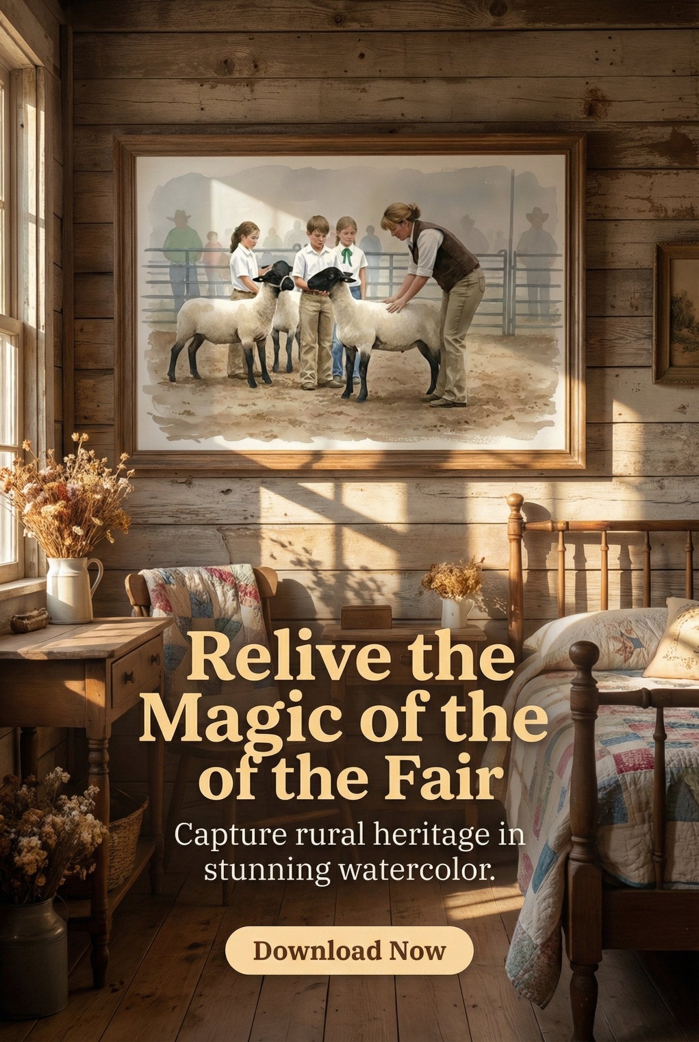 The Market Lamb Show - Digital Wall Art – Instant Download - Chesapeake Farms LLC - Gourmet Jams/Jellies & Coffee - Original Artworks - Antiques