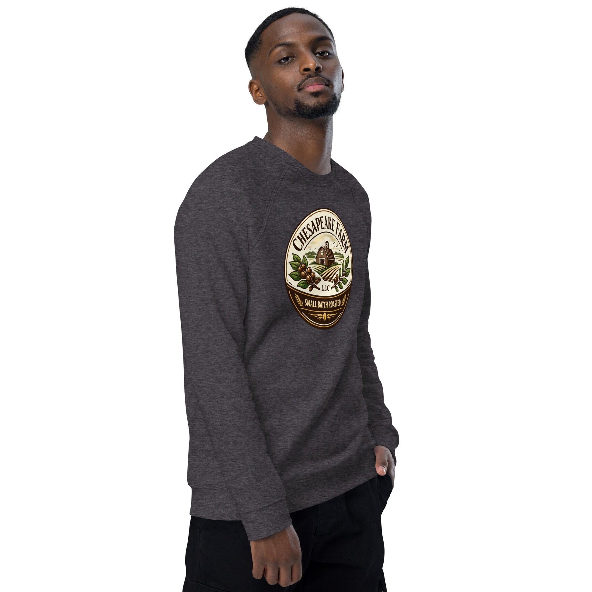 Unisex Organic Raglan Sweatshirt - Chesapeake Farms LLC - Gourmet Jams/Jellies & Coffee - Original Artworks - Antiques