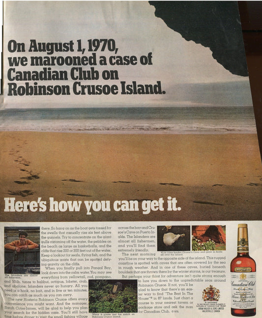 Vintage Canadian Club Whiskey Ads (1940s–70s) – Lot of 10 – Print Ads - 1 - Chesapeake Farms LLC - Gourmet Jams/Jellies & Coffee - Original Artworks - Antiques