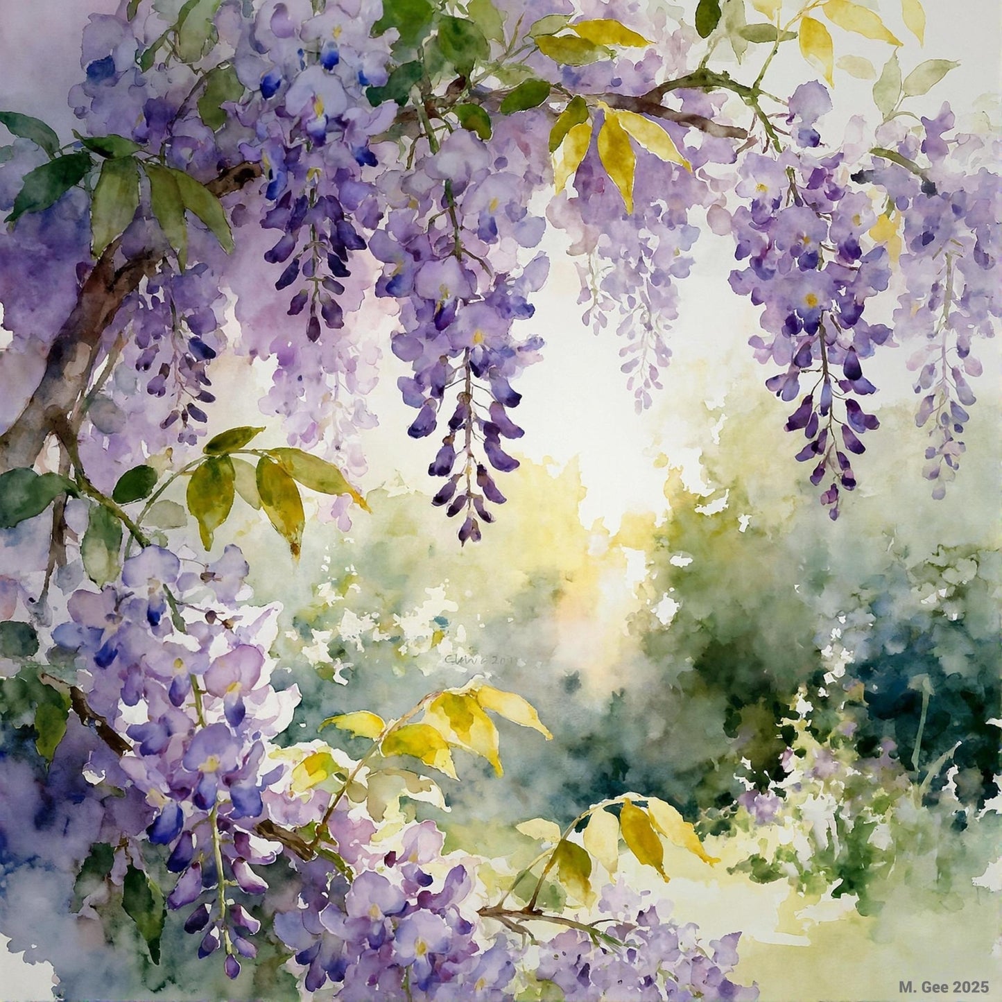Wisteria Study A In Watercolors Digital Wall Art – Instant Download - Chesapeake Farms LLC - Gourmet Jams/Jellies & Coffee - Original Artworks - Antiques
